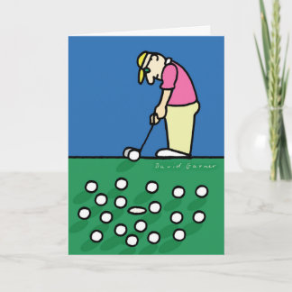 Vatertagskarte mit Golfer-Illustration Karte