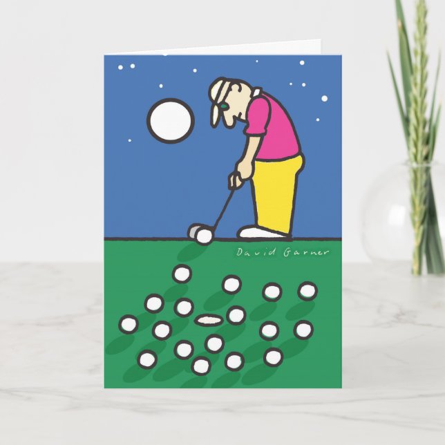 Vatertagskarte mit Golfspielerillustration Karte (Vorderseite)