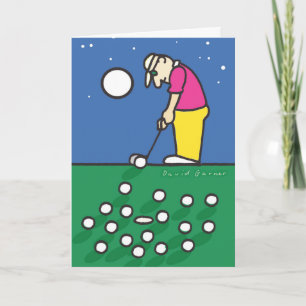 Vatertagskarte mit Golfspielerillustration Karte