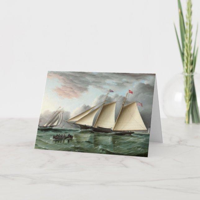 Vatertagskarte mit Schooner Karte (Vorderseite)