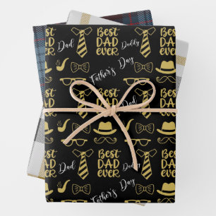 Vatertagsmuster Geschenkpapier Set
