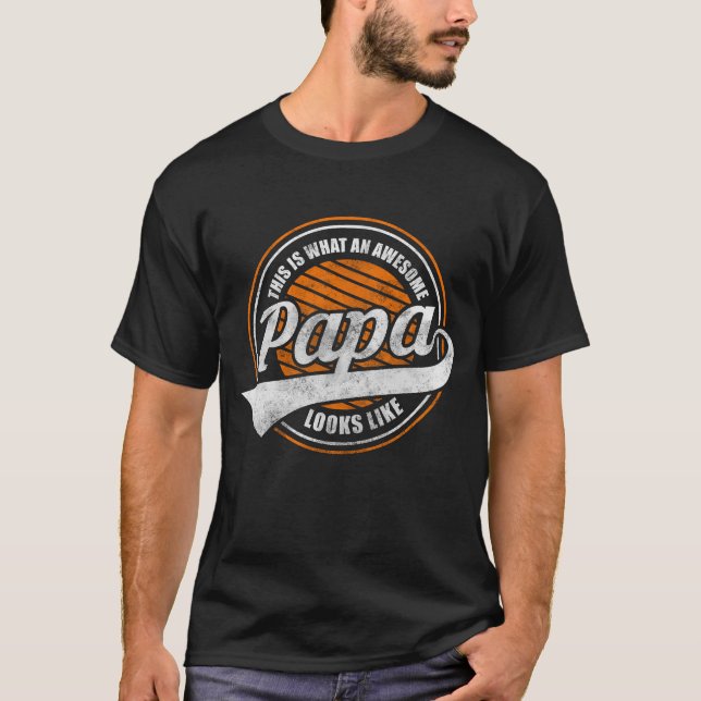Vatertochter Eltern Starkes Retro T-Shirt (Vorderseite)
