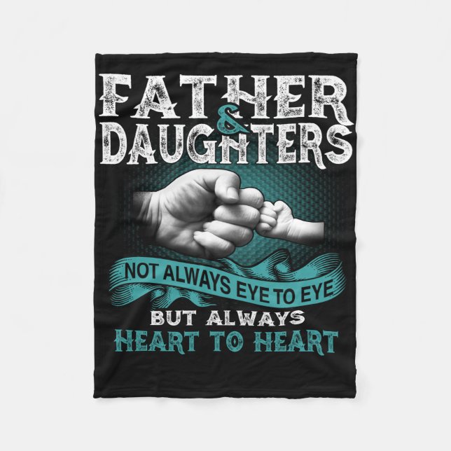 Vatertochter hört immer Geschenk für Vater Fleecedecke (Vorderseite)