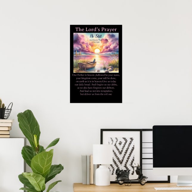 Vaterunser - Friedliche Uferkunst Poster (Heimbüro)