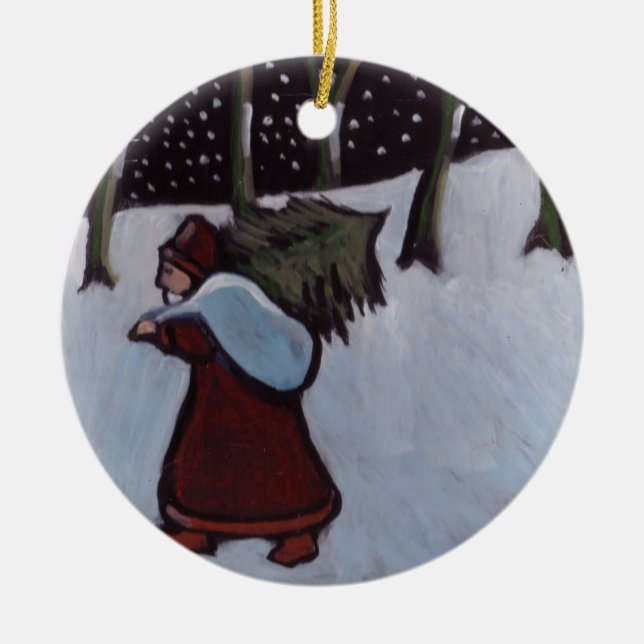 (Vaterweihnachtsverzierung) Keramik Ornament (Vorne)
