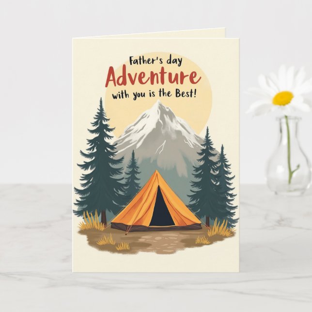 Vathers Day Adventure Camping Theme Karte (Kleine Pflanze)