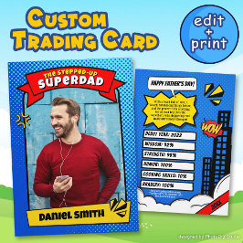 Vathers Day Card Comic Vater Trading Card Telefonnummerkarte