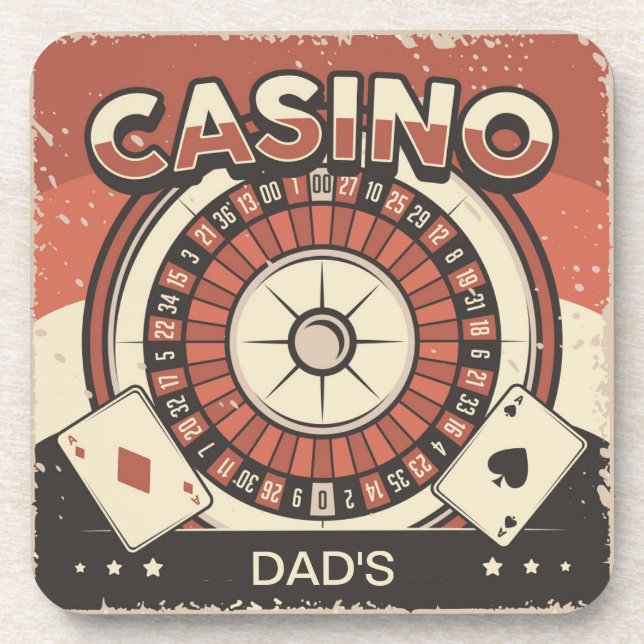 Vathers Day Casino Roulette Rad Getränkeuntersetzer (Vorderseite)
