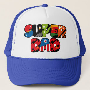 Vathers Day Gift Superdad Superhero Super Vater Truckerkappe