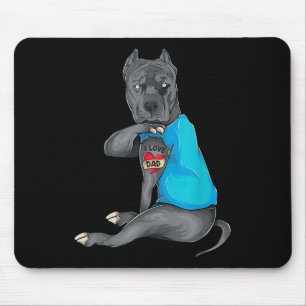 Vathers Day Gifts Vater Funny Dog Pitbull I Liebe Mousepad