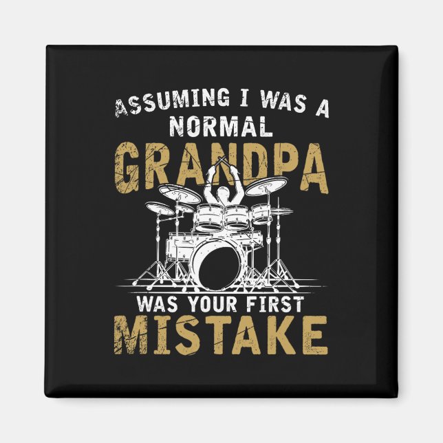 Vathers Day Music Gift Drums Magnet (Vorne)