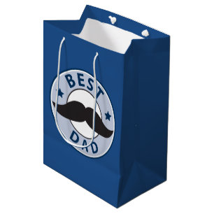 Vathers Day Mustache Bester Vater Mittlere Geschenktüte
