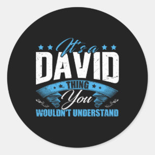 Vathers Day Personalisiert David Name Birthday Runder Aufkleber