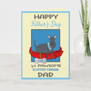 Vathers Day Personalisiert Scottish Terrier Dog Feiertagskarte