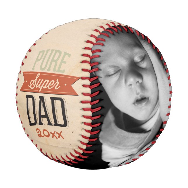 Vathers Day Personalisiert Super Vater Baseball (Schrägansicht)