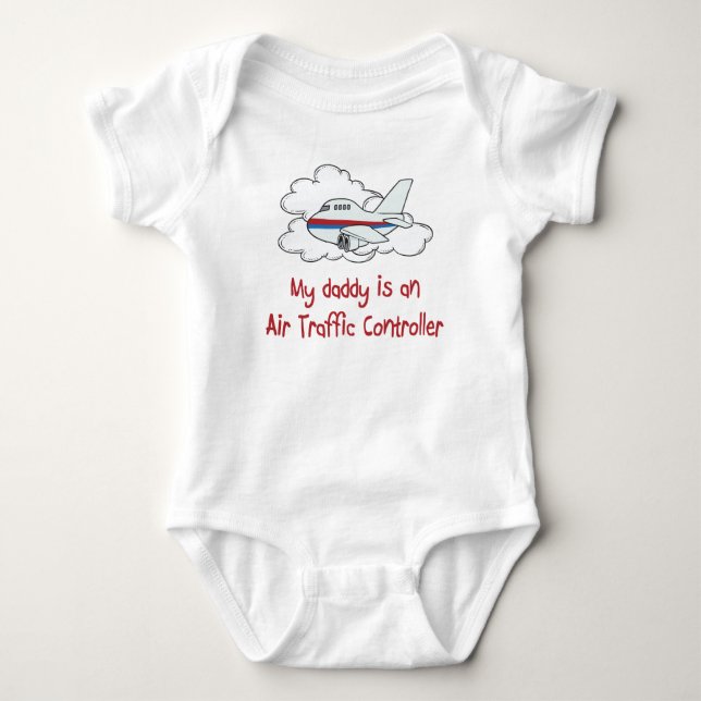 Vati ist ein Fluglotse-Baby-Shirt Baby Strampler (Vorderseite)