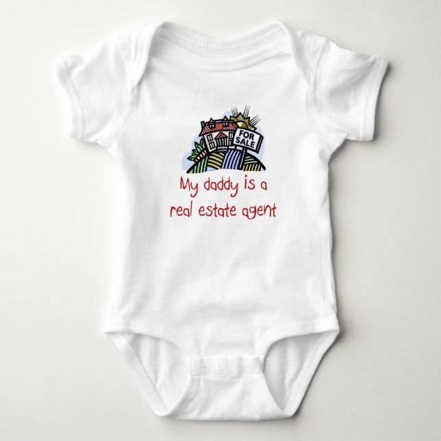 Vati ist ein wirkliches Anwesen-Agentbaby-Shirt Baby Strampler (Vorderseite)