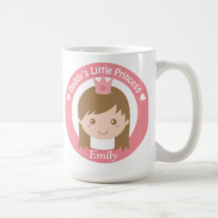 Vati-kleine Prinzessin, niedliche Prinzessin mit Kaffeetasse