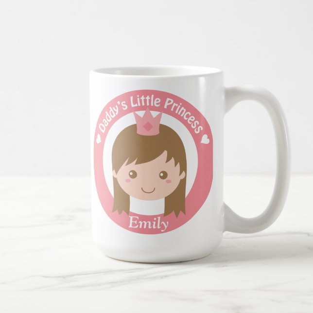 Vati-kleine Prinzessin, niedliche Prinzessin mit Kaffeetasse (Rechts)