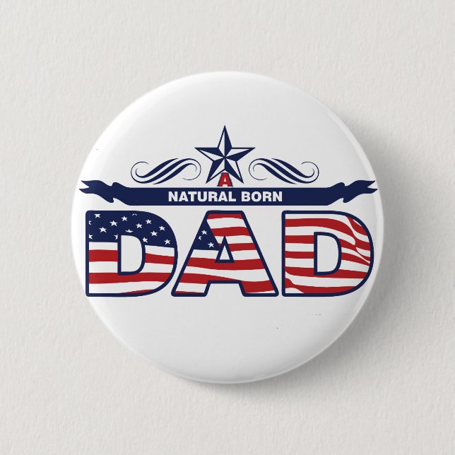 Vati, Vater, ein Vati von Geburt Button (Vorderseite)