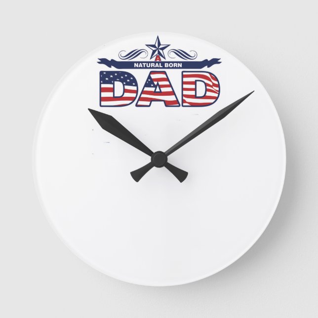 Vati, Vater, ein Vati von Geburt Runde Wanduhr (Vorderseite)