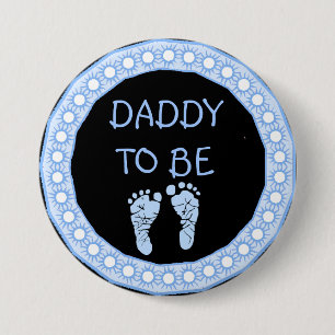 Vati, zum blauer Jungen-Babypartyknopf zu sein Button