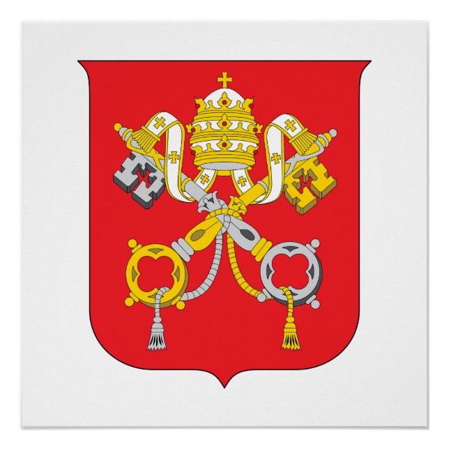 Vatican country coat arms symbol emblem flag poster (Vorderseite)