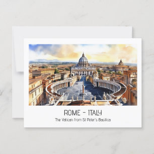 Vatikan aus St Peters Aquarell Sehenswürdigkeit Postkarte