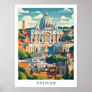Vatikan Elegante Kunst Vintage Reise Poster