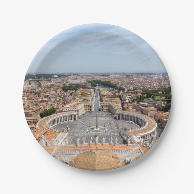 Vatikan, Italien: Piazza San Pietro Pappteller (Vorderseite)