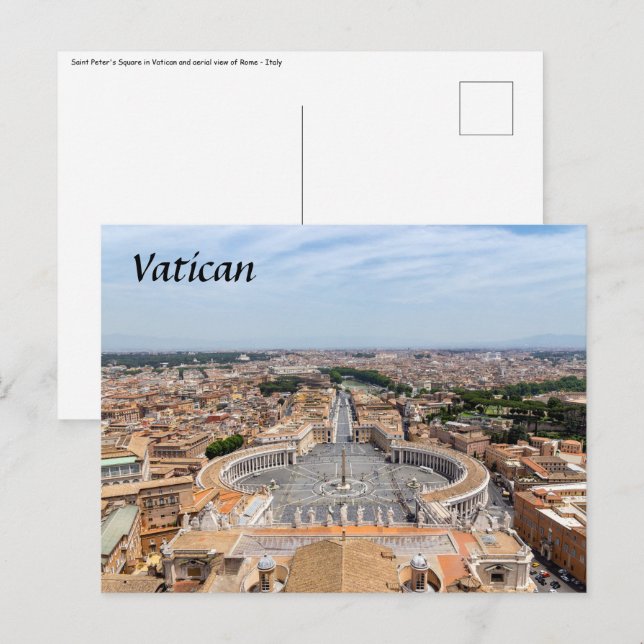 Vatikan, Italien: Piazza San Pietro Postkarte (Vorne/Hinten)