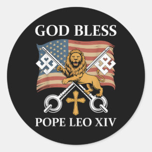 Vatikan Papst Leo Xiv - Gott segne Papst Leo Xiv Runder Aufkleber
