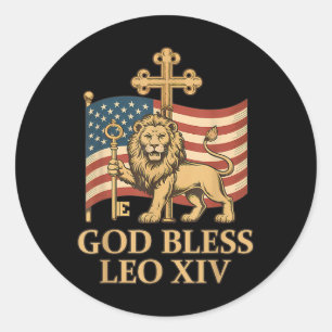 Vatikan Papst Leo Xiv - Gott segne Papst Leo Xiv Runder Aufkleber
