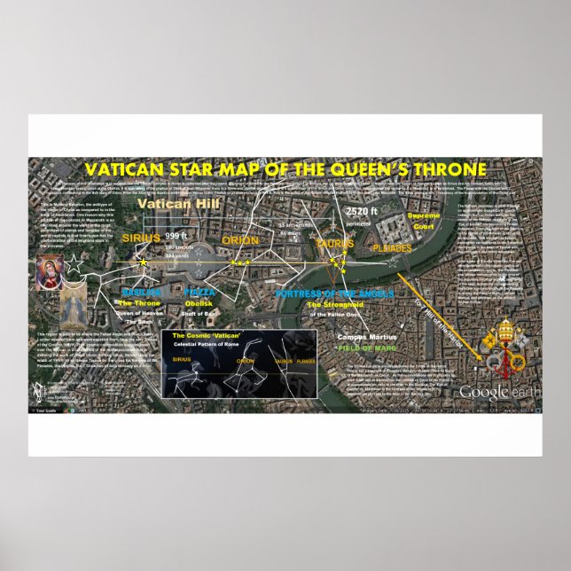Vatikan Star Map Poster (Vorne)