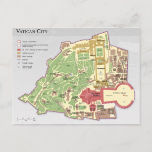 Vatikanisches Stadtlayoutdiagramm Postkarte