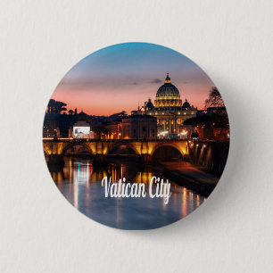 Vatikanstadt am Abend römisch-katholische Kirche Button