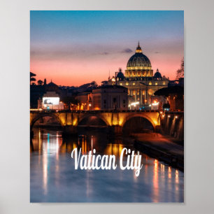 Vatikanstadt am Abend römisch-katholische Kirche Poster