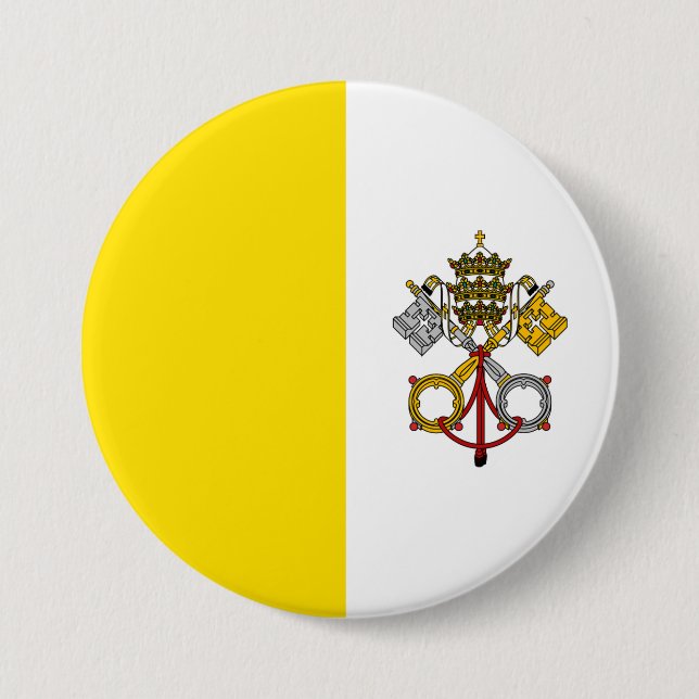Vatikanstadt-Flagge Button (Vorderseite)