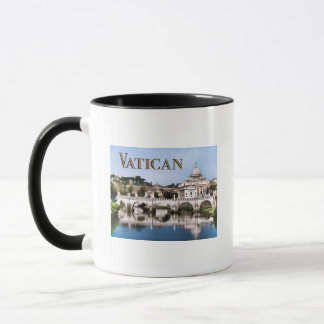 Vatikanstadt gesehen vom Tiber-Flusstext VATIKAN Tasse