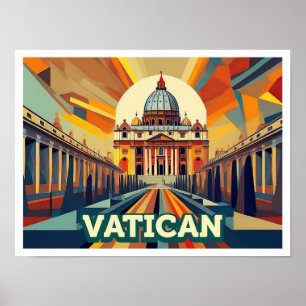 Vatikanstadt Reise künstlerisch farbenfroh Poster