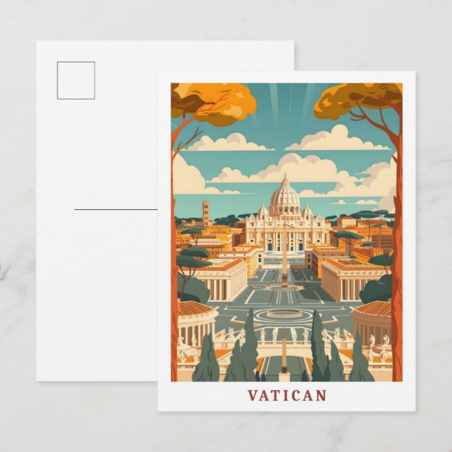 Vatikanstadt Rom Italien Elegante Kunst, Dichtung  Postkarte (Vorne/Hinten)