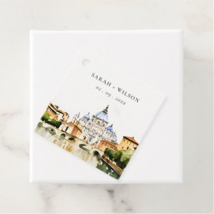 Vatikanstadt Rom Italien Wasserfarbenwelt Hochzeit Geschenkanhänger