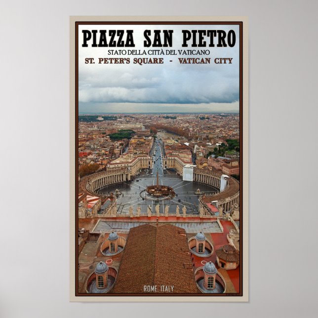Vatikanstadt - St Peters Square View Poster (Vorne)