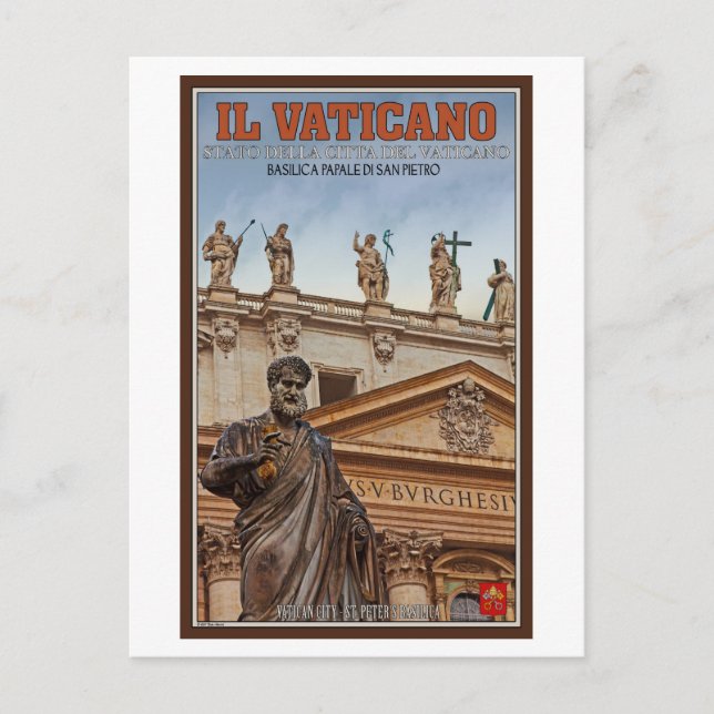 Vatikanstadt Statuen Postkarte (Vorderseite)