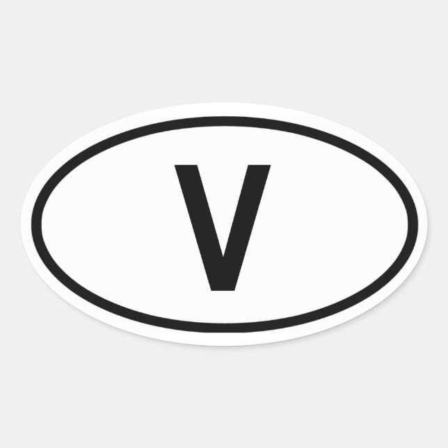 Vatikanstadt V Ovaler Aufkleber (Vorderseite)