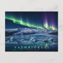 Vatnajökull-Gletschereisdecke Island Aurora Postkarte