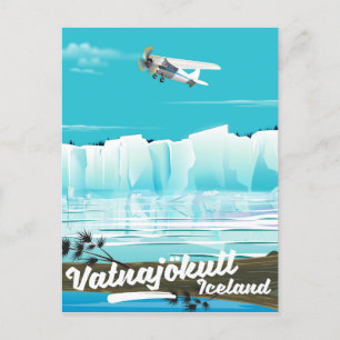 Vatnajökull Island Reiseplakat Postkarte