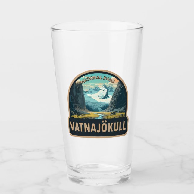 Vatnajokull Nationalpark Island Reisen Vintag Glas (Vorderseite)
