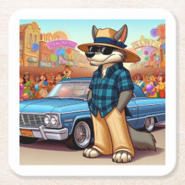 Vato Lobo "New Year" Rechteckiger Pappuntersetzer