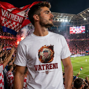 Vatreni Kroatien Fußball Feuer Fan Design T-Shirt